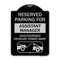 Signmission Reserved Parking for Assistant Manager Unauthorized Vehicles Towed Away, A-DES-BS-1824-23133 A-DES-BS-1824-23133 - alternate 1